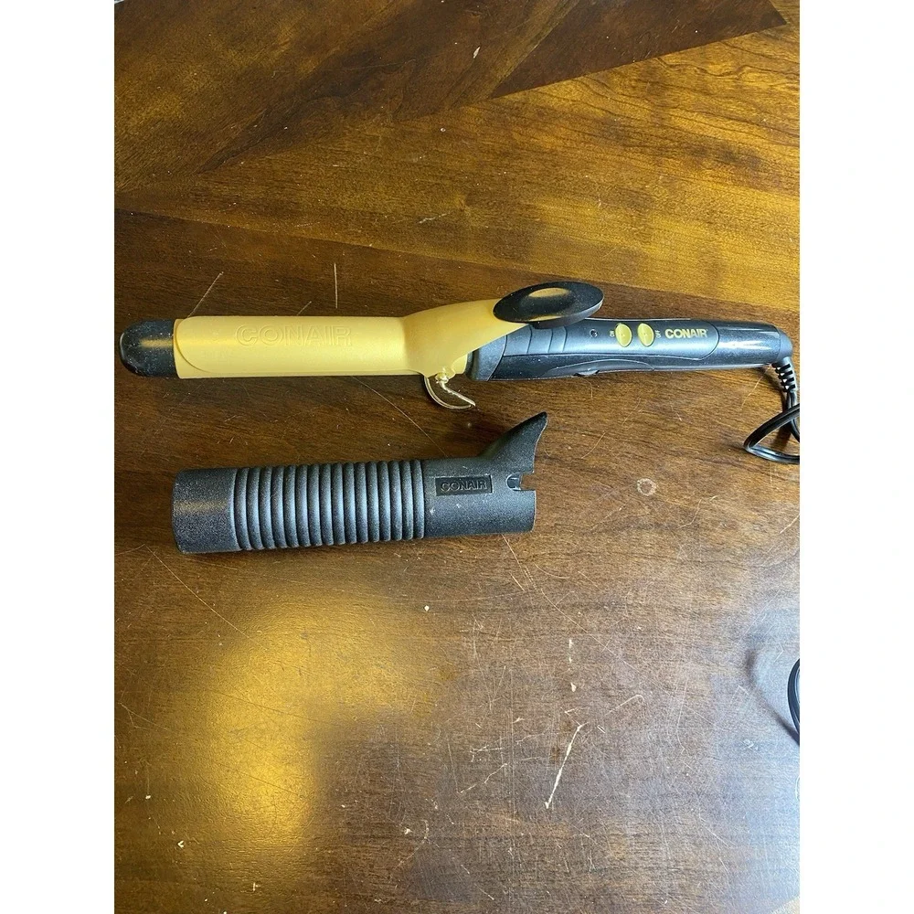 VTG Conair 1 In. Gold Tourmaline Ceramic Curling Iron for Small Curls, Tested